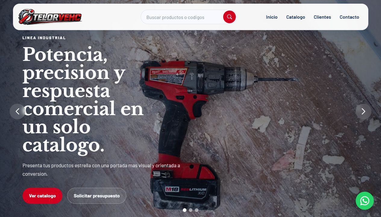 Página principal de la ferretería online Telorvehc